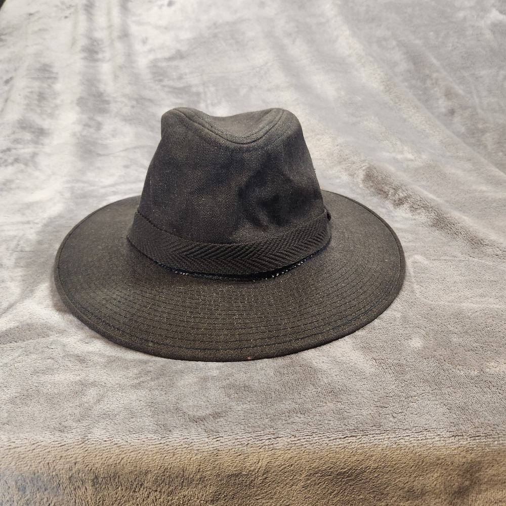 Dobbs Backtrails Hat Fedora Safari‎ Large 7 1/2 - 7 5/8 Black Made in USA VTG